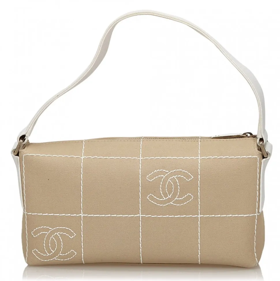 Chanel Vintage - Canvas Handbag Bag - Brown Beige - Canvas Handbag - Luxury High Quality - Avvenice