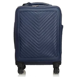 Chanel Vintage - Caviar Coco Case Trolley - Blue Navy - Leather Trolley - Luxury High Quality - Avvenice