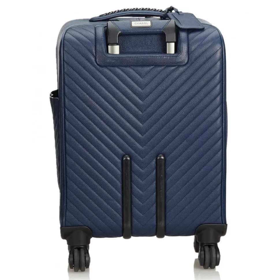 Chanel Vintage - Caviar Coco Case Trolley - Blue Navy - Leather Trolley - Luxury High Quality - Avvenice