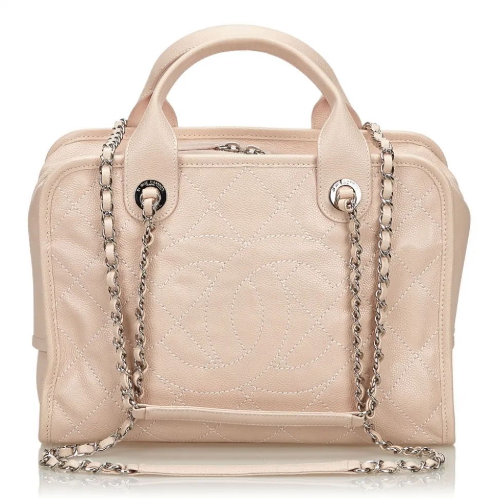 Chanel Vintage - Caviar Deauville Bowling Bag - Pink - Leather Handbag - Luxury High Quality - Avvenice