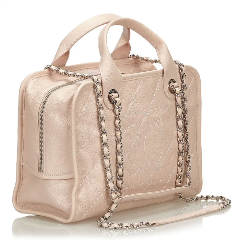 Chanel Vintage - Caviar Deauville Bowling Bag - Pink - Leather Handbag - Luxury High Quality - Avvenice