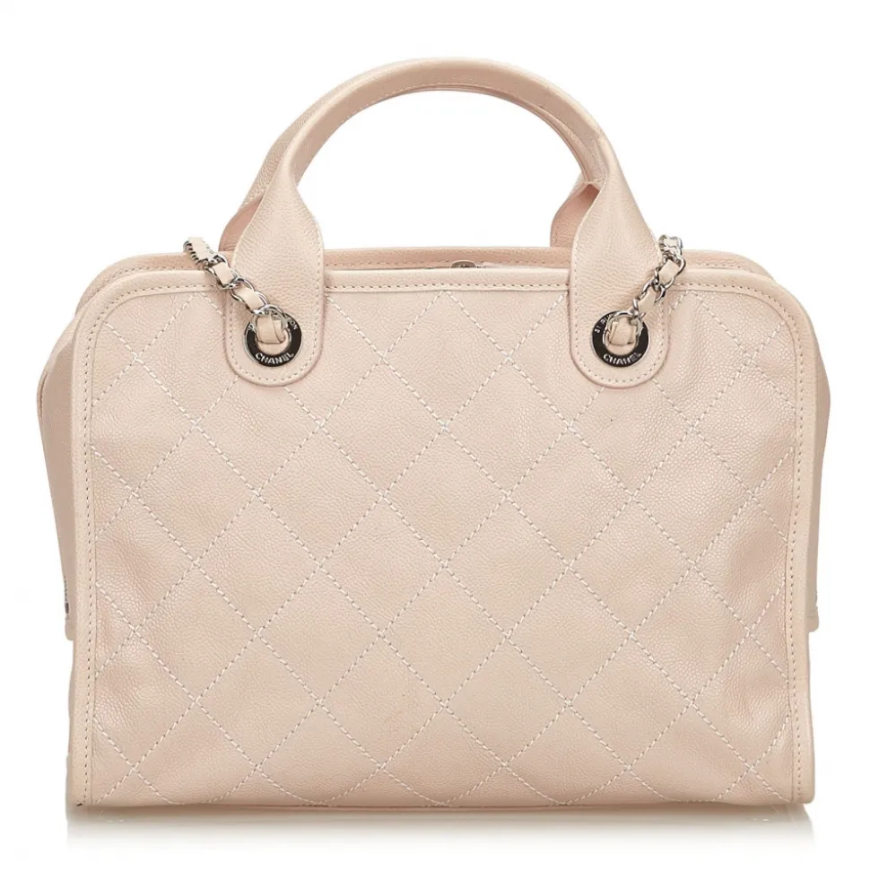 Chanel Vintage - Caviar Deauville Bowling Bag - Pink - Leather Handbag - Luxury High Quality - Avvenice