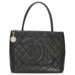 Chanel Vintage - Caviar Medallion Tote Bag - Black - Caviar Leather Handbag - Luxury High Quality - Avvenice