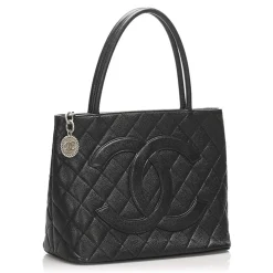 Chanel Vintage - Caviar Medallion Tote Bag - Black - Caviar Leather Handbag - Luxury High Quality - Avvenice
