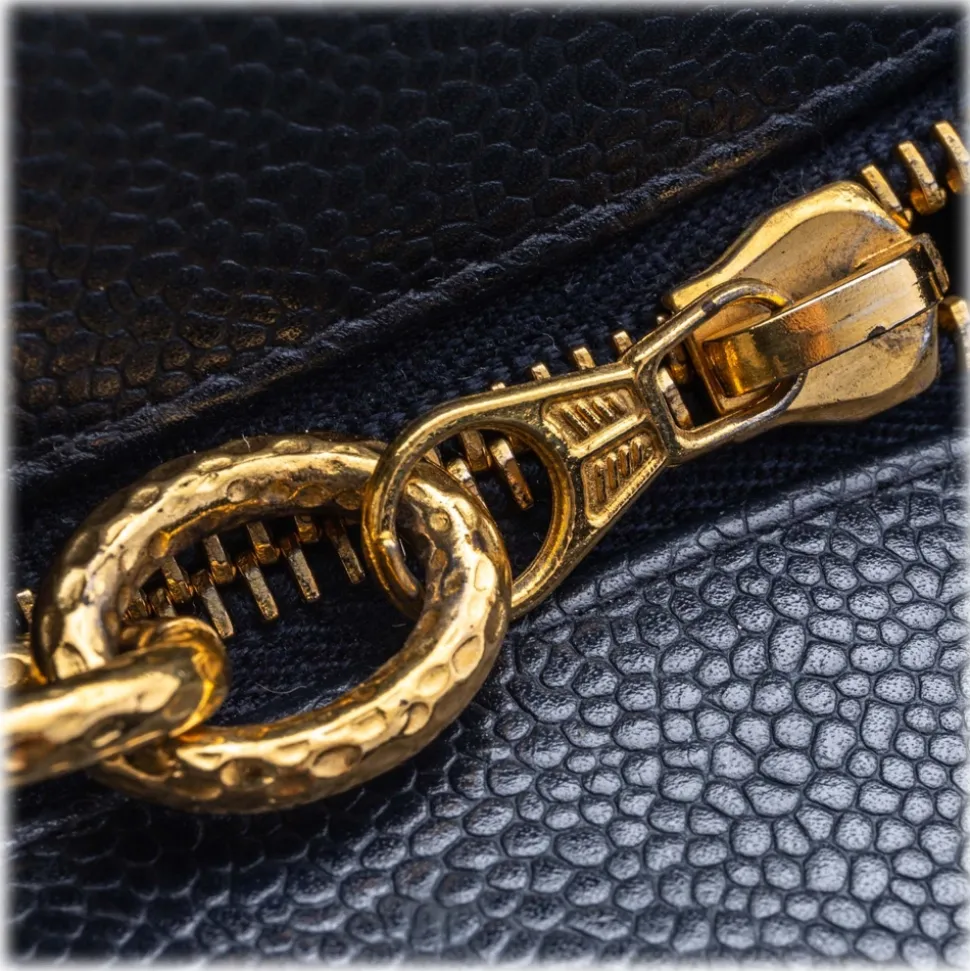 Chanel Vintage - Caviar Medallion Tote Bag - Blue - Caviar Leather Handbag - Luxury High Quality - Avvenice