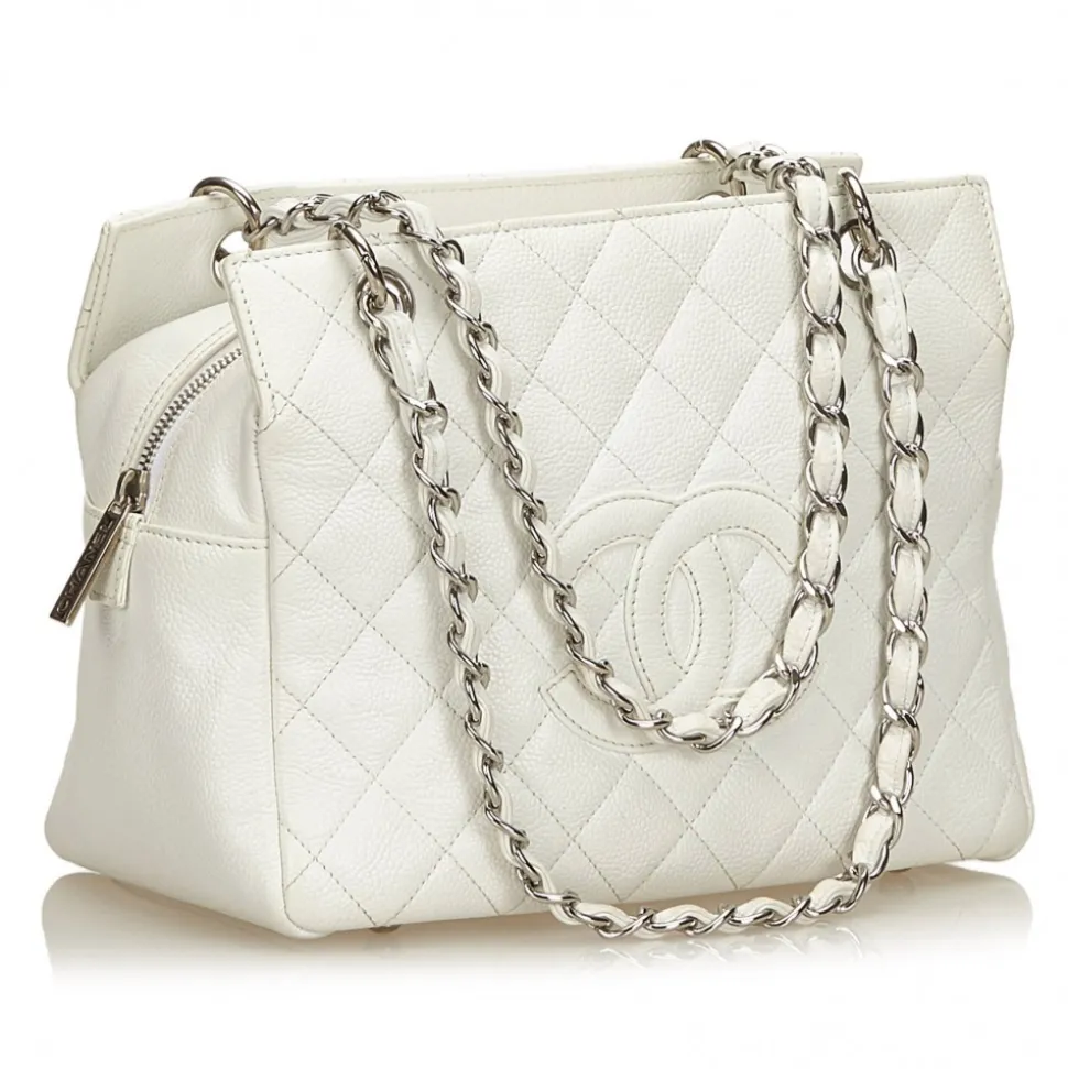 Chanel Vintage - Caviar Petit Timeless Shopping Tote Bag - White Ivory - Caviar Leather Handbag - Luxury High Quality - Avvenice