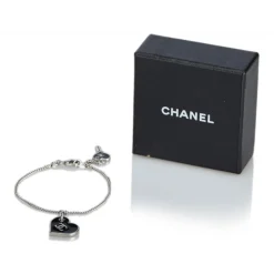 Chanel Vintage - CC Heart Charm Bracelet - Black - Chanel Bracelet - Luxury High Quality - Avvenice