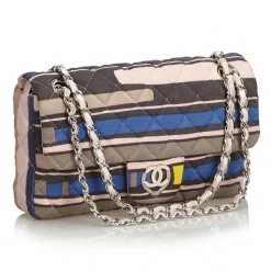 Chanel Vintage - CC Heart Printed Cotton Medium Flap Bag - Pink - Leather & Cotton Handbag - Luxury High Quality - Avvenice