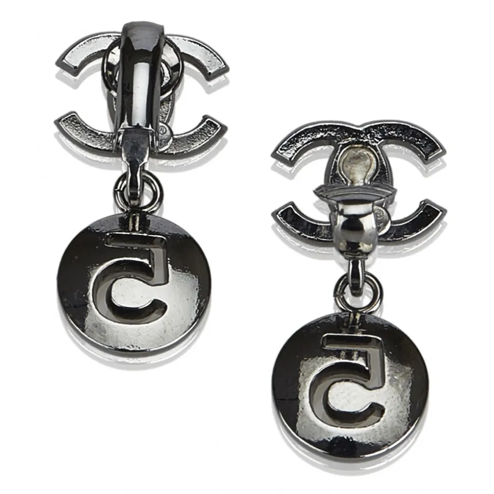 Chanel Vintage - CC No. 5 Drop Earrings - Silver - Earrings Chanel - Luxury High Quality - Avvenice