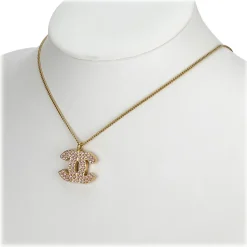 Chanel Vintage - CC Rhinestone Necklace - Gold - Necklace Chanel - Luxury High Quality - Avvenice