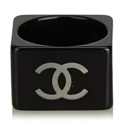 Chanel Vintage - CC Ring - Black White - Chanel Ring - Luxury High Quality - Avvenice