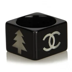 Chanel Vintage - CC Ring - Black White - Chanel Ring - Luxury High Quality - Avvenice