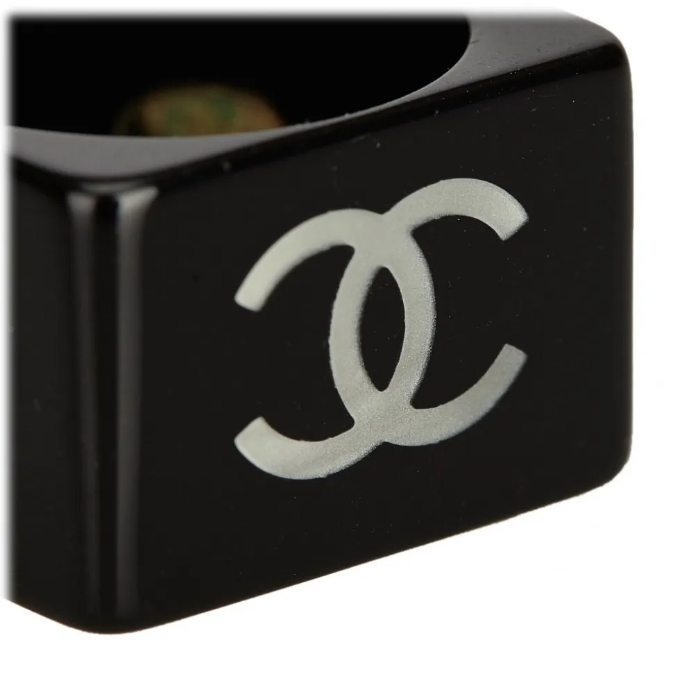 Chanel Vintage - CC Ring - Black White - Chanel Ring - Luxury High Quality - Avvenice
