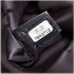 Chanel Vintage - Choco Bar Chain Cotton Handbag Bag - Black - Leather and Canvas Handbag - Luxury High Quality - Avvenice