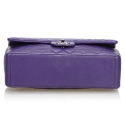 Chanel Vintage - Classic Maxi Lambskin Leather Double Flap Bag - Purple - Leather and Lambskin Handbag - Luxury High Quality - Avvenice