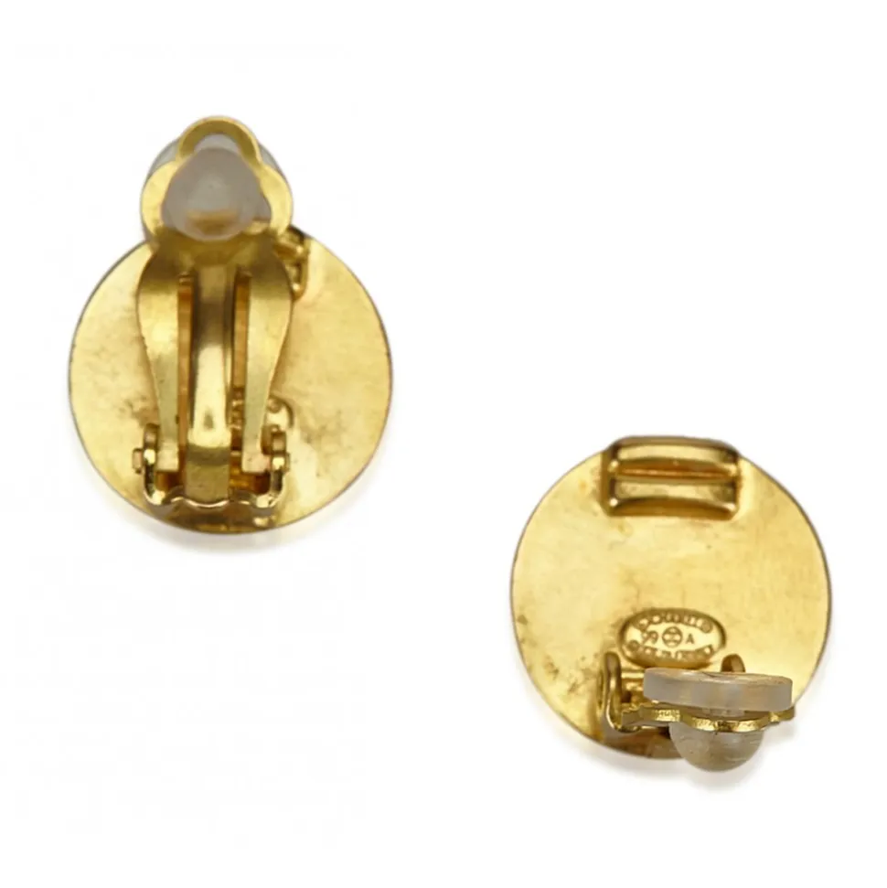 Chanel Vintage - Clip-On CC Earrings - Gold Brown - Earrings Chanel - Luxury High Quality - Avvenice