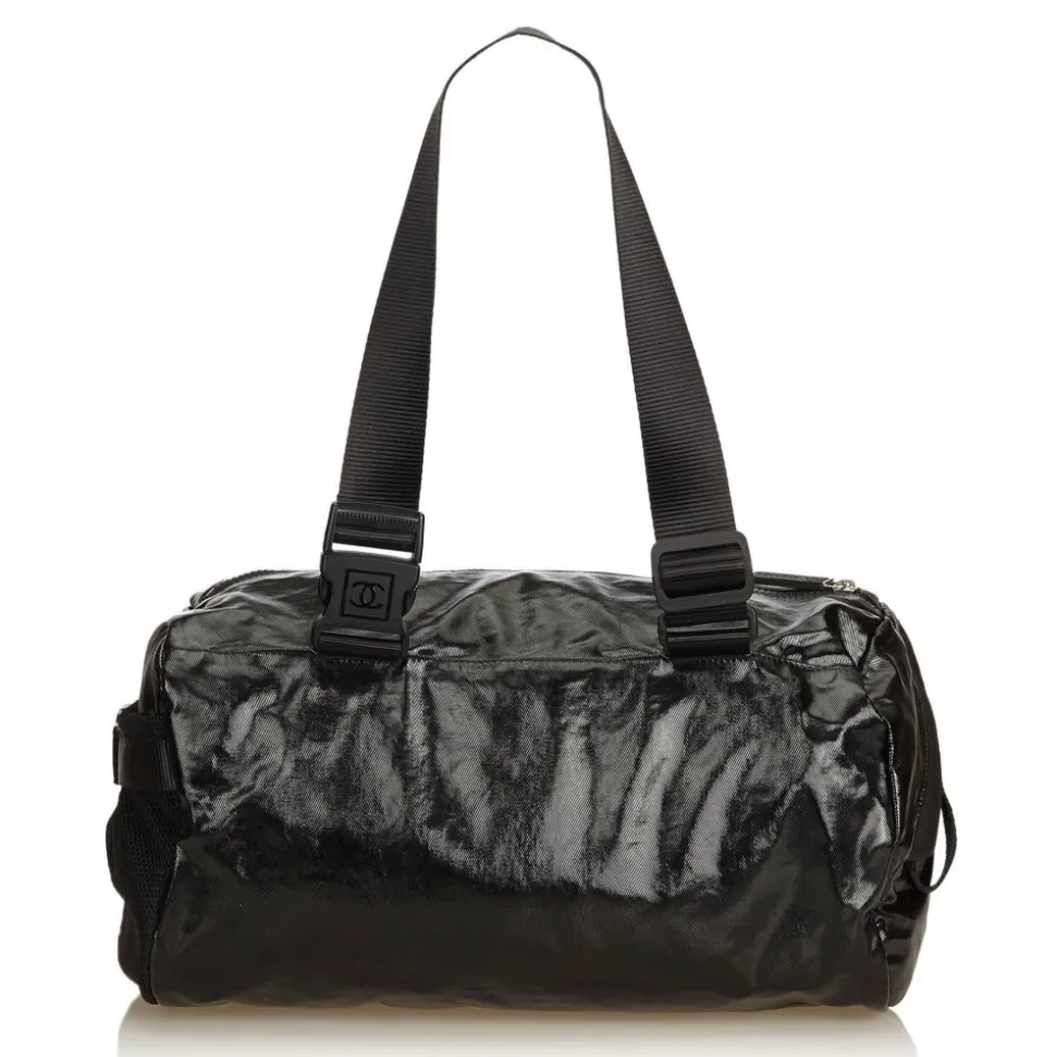 Chanel Vintage - Coated Canvas Sport Line Shoulder Bag - Grey - Leather and Wool Handbag - Luxury High Quality - Avvenice