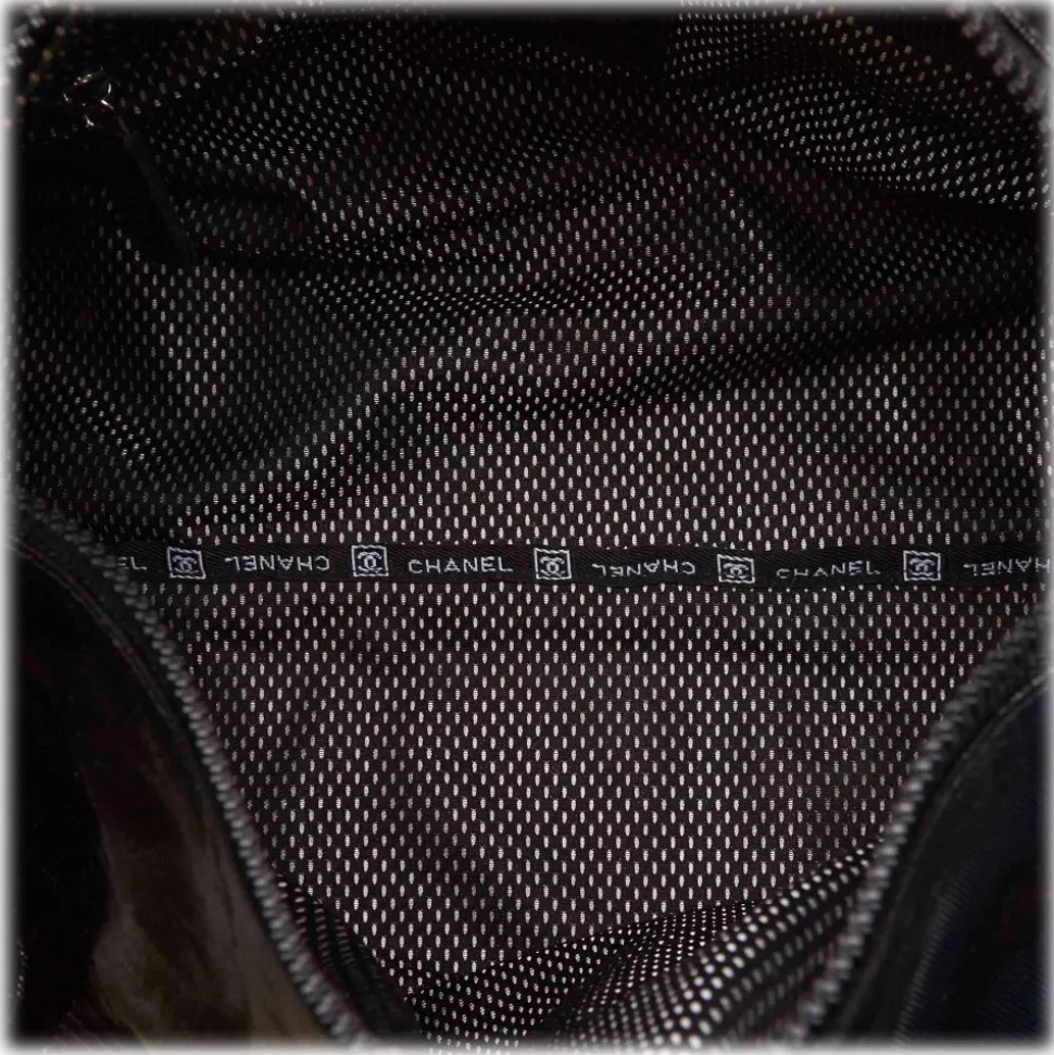 Chanel Vintage - Coated Canvas Sport Line Shoulder Bag - Grey - Leather and Wool Handbag - Luxury High Quality - Avvenice