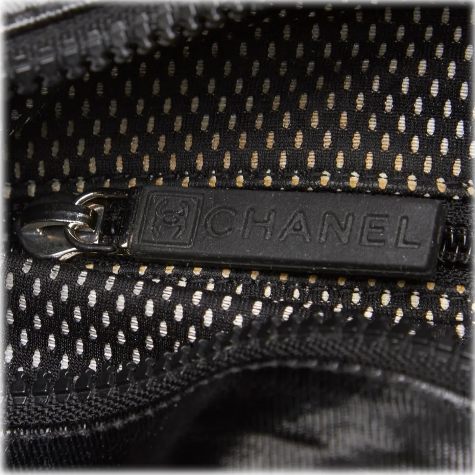 Chanel Vintage - Coated Canvas Sport Line Shoulder Bag - Grey - Leather and Wool Handbag - Luxury High Quality - Avvenice