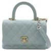 Chanel Vintage - Extra Mini Caviar Coco Top Handle - Blue - Leather and Lambskin Handbag - Luxury High Quality - Avvenice