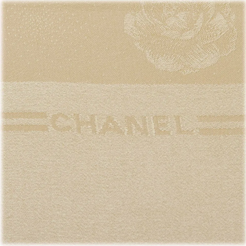 Chanel Vintage - Floral Print Silk Scarf - White Ivory - Silk Foulard - Luxury High Quality - Avvenice