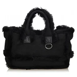 Chanel Vintage - Fur Tote Bag - Black - Fur Handbag - Luxury High Quality - Avvenice