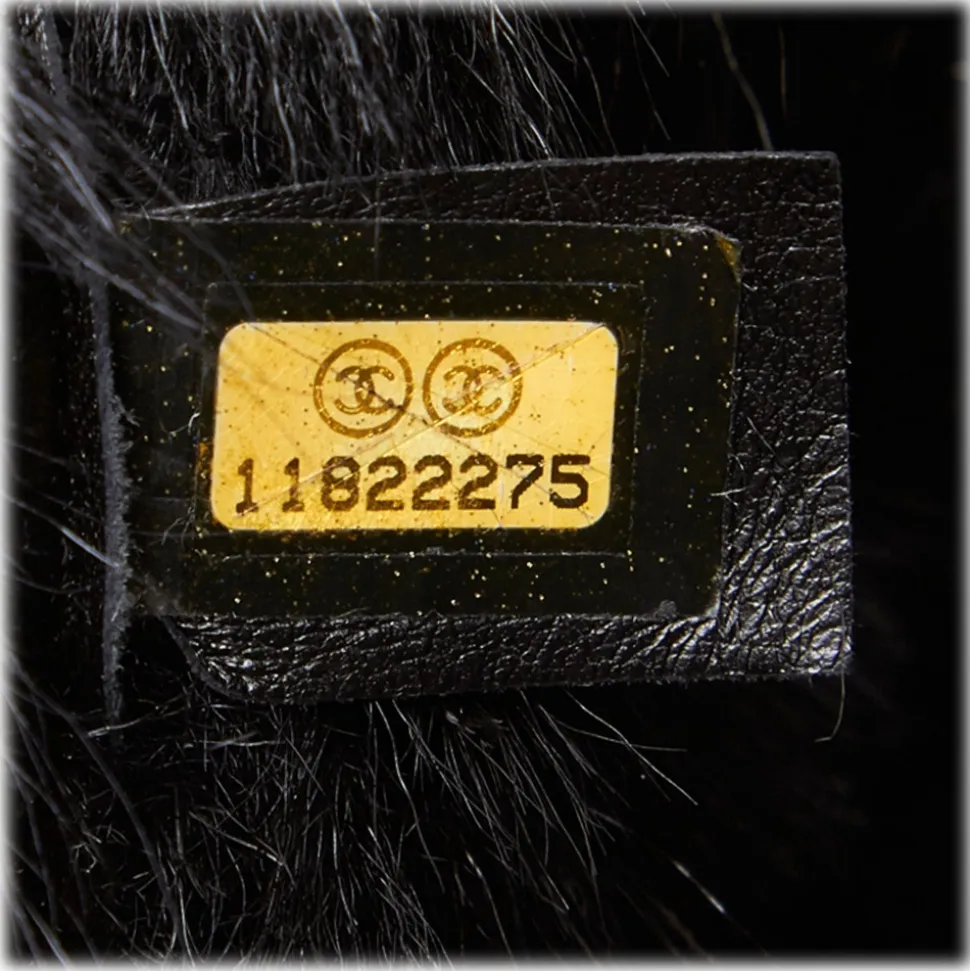 Chanel Vintage - Fur Tote Bag - Black - Fur Handbag - Luxury High Quality - Avvenice