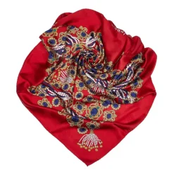 Chanel Vintage - Gem Printed Silk Scarf - Red - Silk Foulard - Luxury High Quality - Avvenice