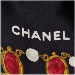 Chanel Vintage - Jewelry Printed Silk Scarf - Black - Silk Foulard - Luxury High Quality - Avvenice