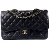 Chanel Vintage - Jumbo Classic Lambskin Double Flap - Black - Leather and Lambskin Handbag - Luxury High Quality - Avvenice
