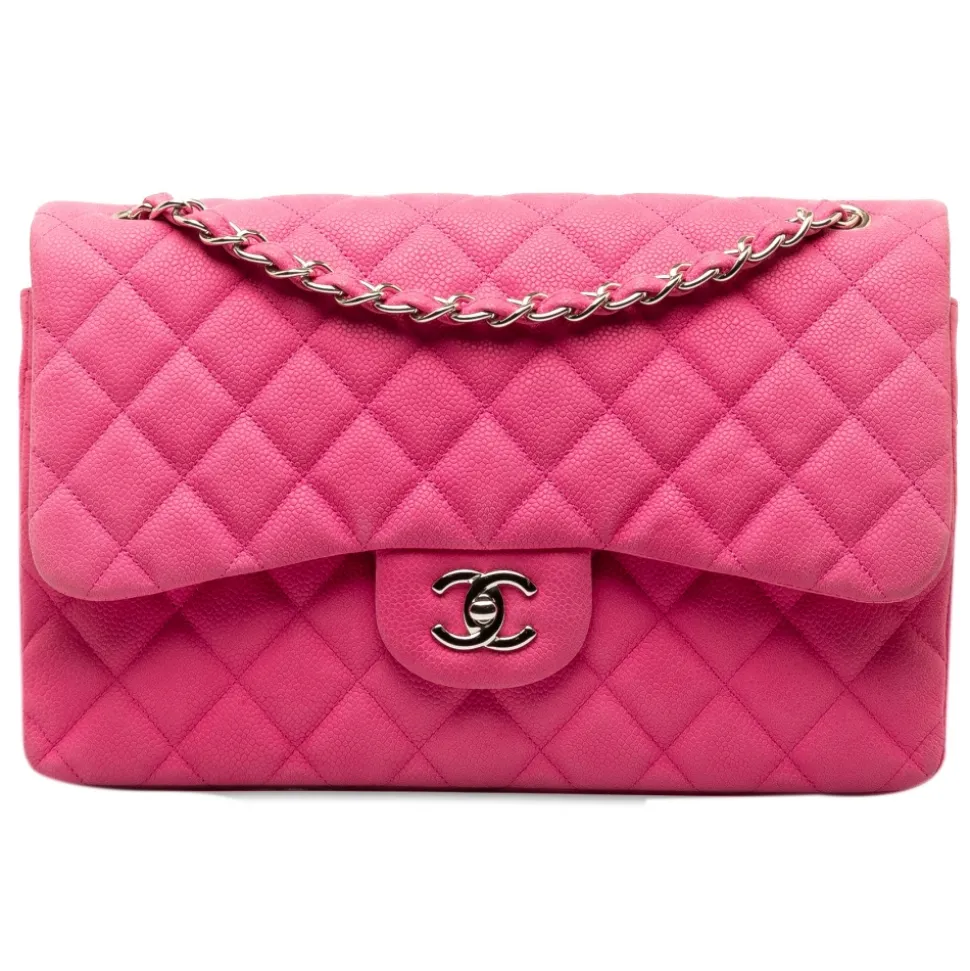 Chanel Vintage - Jumbo Classic Caviar Double Flap - Pink - Leather and Lambskin Handbag - Luxury High Quality - Avvenice