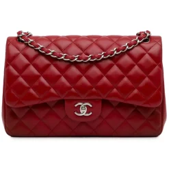 Chanel Vintage - Jumbo Classic Lambskin Double Flap - Red - Leather and Lambskin Handbag - Luxury High Quality - Avvenice