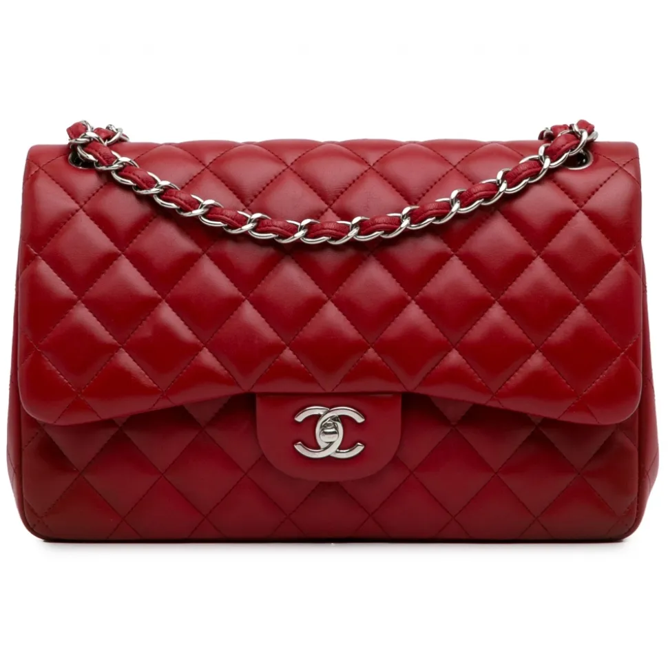 Chanel Vintage - Jumbo Classic Lambskin Double Flap - Red - Leather and Lambskin Handbag - Luxury High Quality - Avvenice