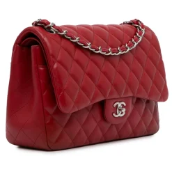 Chanel Vintage - Jumbo Classic Lambskin Double Flap - Red - Leather and Lambskin Handbag - Luxury High Quality - Avvenice