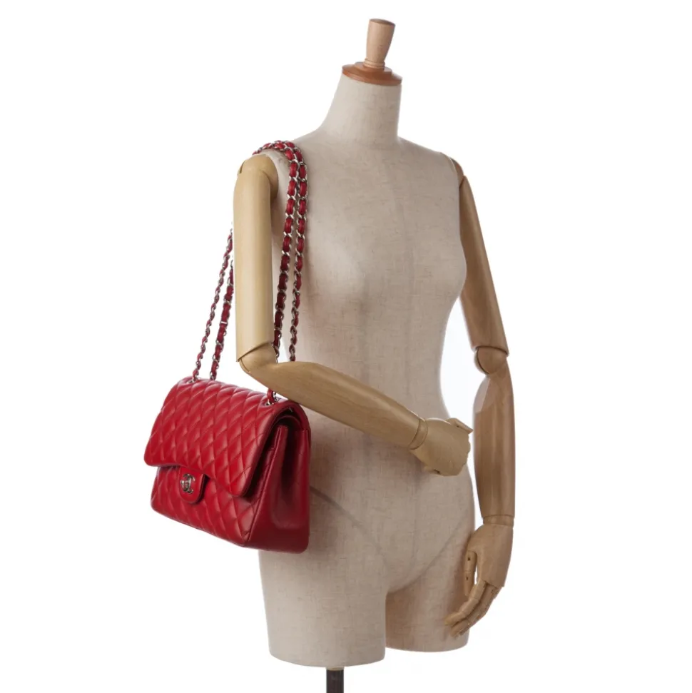 Chanel Vintage - Jumbo Classic Lambskin Double Flap - Red - Leather and Lambskin Handbag - Luxury High Quality - Avvenice