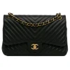 Chanel Vintage - Jumbo Classic Chevron Lambskin Double Flap - Black - Leather and Lambskin Handbag - Luxury High Quality - Avvenice