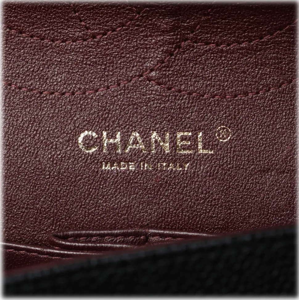 Chanel Vintage - Jumbo Classic Caviar Double Flap - Black - Leather and Lambskin Handbag - Luxury High Quality - Avvenice