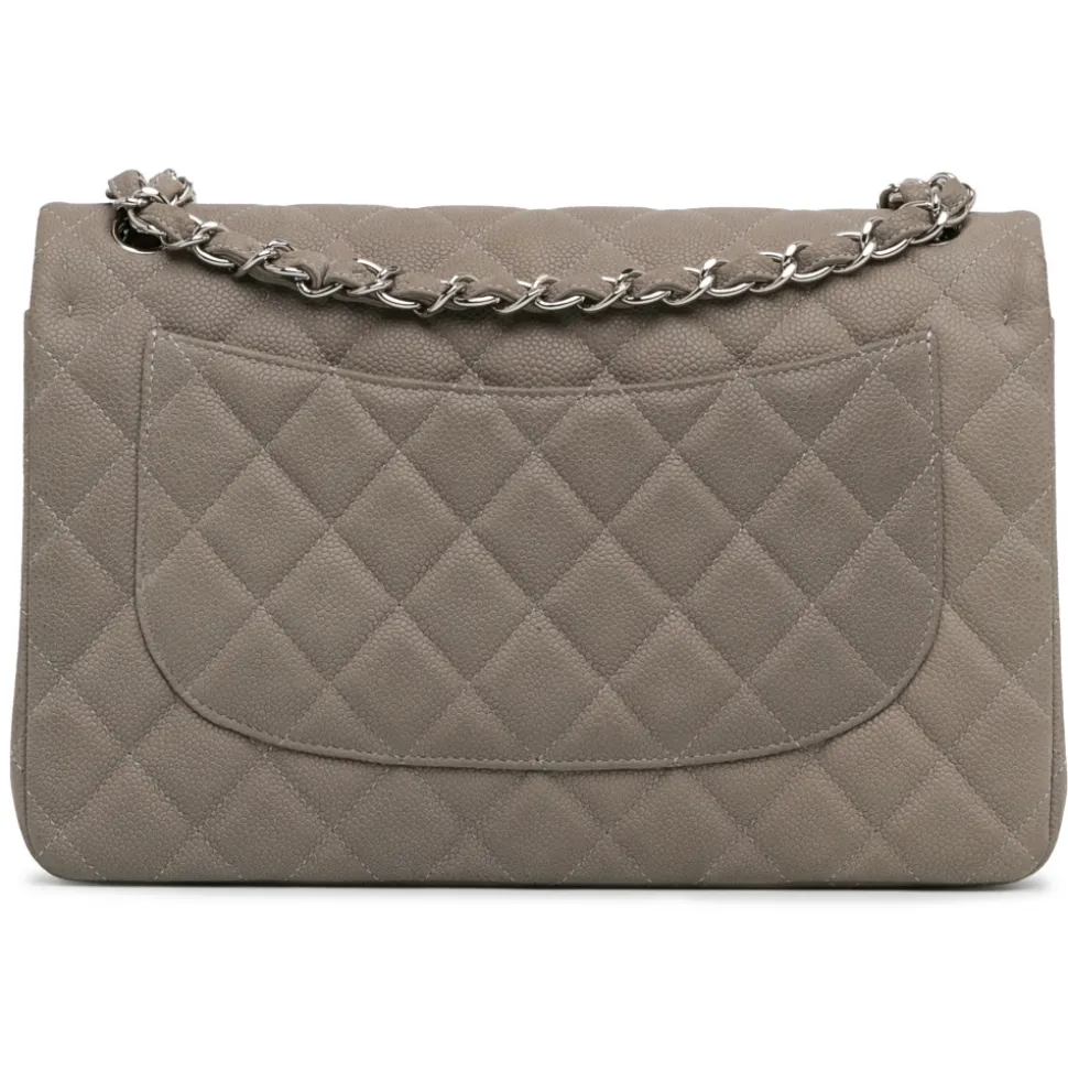 Chanel Vintage - Jumbo Classic Caviar Double Flap - Gray - Leather and Lambskin Handbag - Luxury High Quality - Avvenice