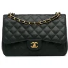 Chanel Vintage - Jumbo Classic Caviar Double Flap - Black - Leather and Lambskin Handbag - Luxury High Quality - Avvenice