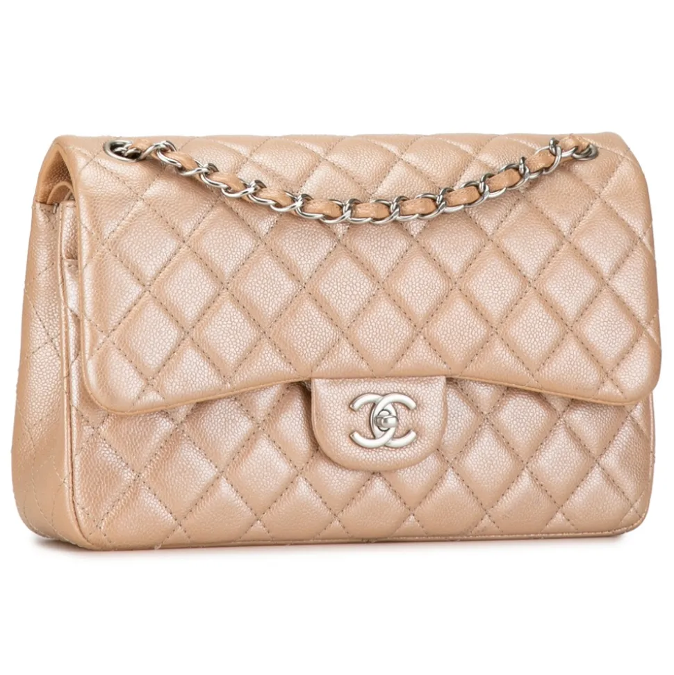 Chanel Vintage - Jumbo Classic Iridescent Caviar Double Flap - Brown - Leather and Lambskin Handbag - Luxury High Quality - Avvenice