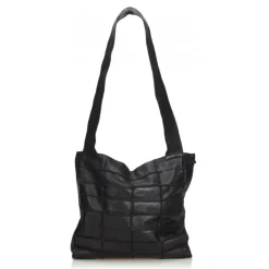 Chanel Vintage - Leather Patchwork Tote Bag - Black - Leather Handbag - Luxury High Quality - Avvenice