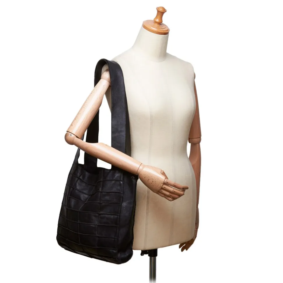 Chanel Vintage - Leather Patchwork Tote Bag - Black - Leather Handbag - Luxury High Quality - Avvenice