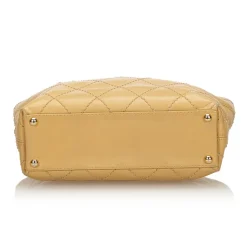 Chanel Vintage - Leather Surpique Handbag Bag - Brown - Leather Handbag - Luxury High Quality - Avvenice