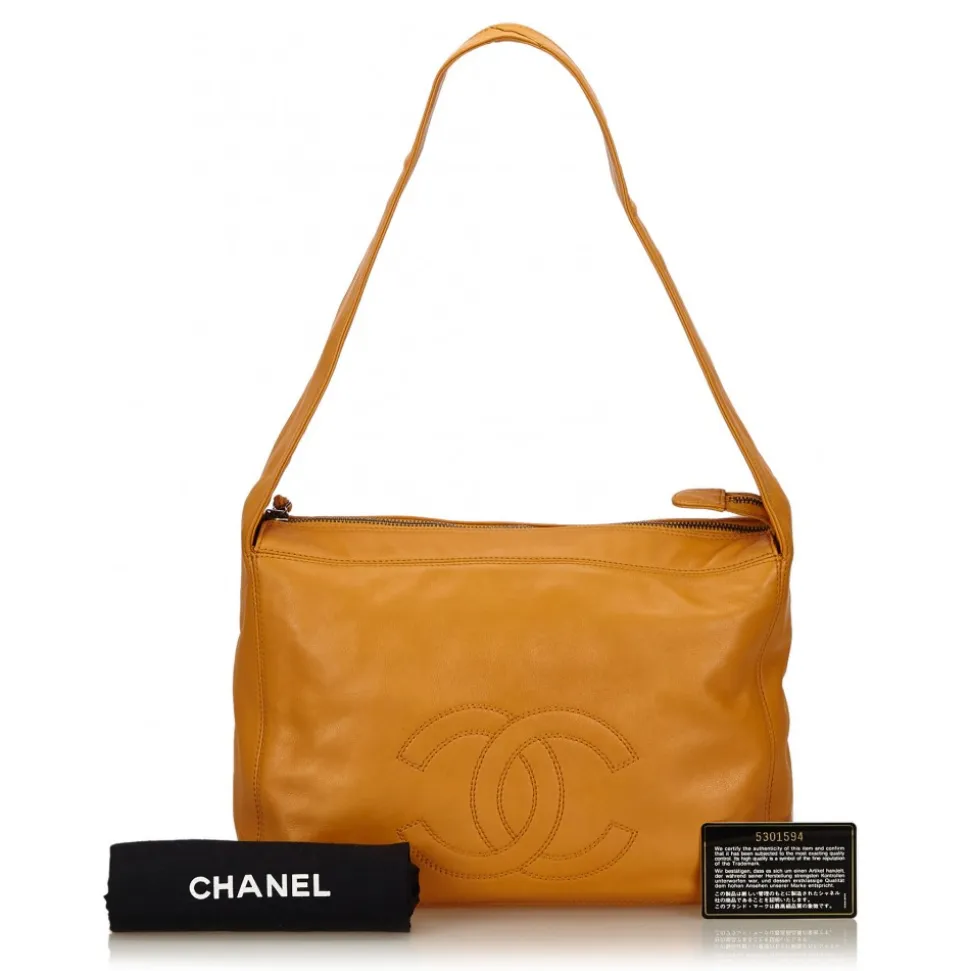 Chanel Vintage - Leather Shoulder Bag - Orange - Leather Handbag - Luxury High Quality - Avvenice