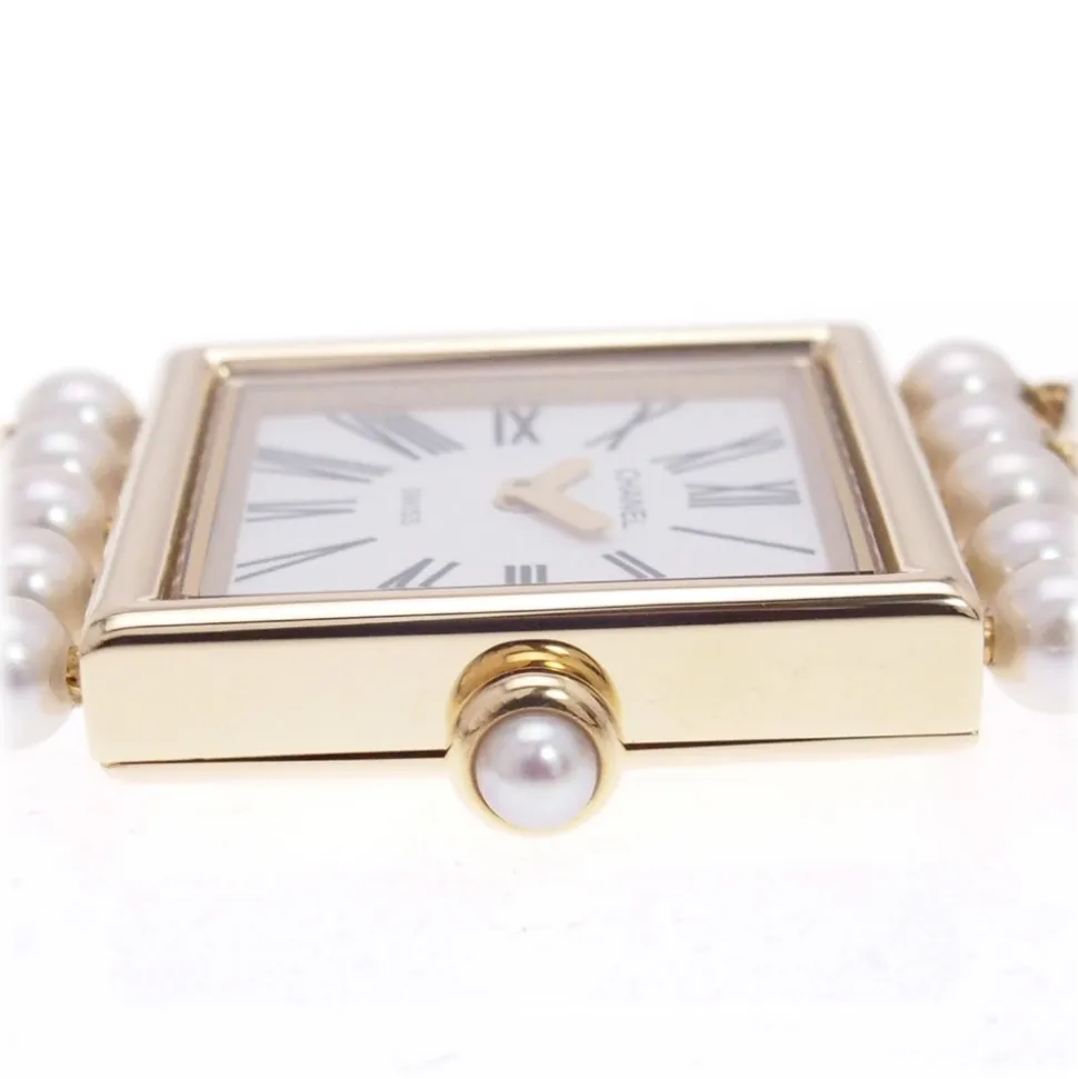 Chanel Vintage - Mademoiselle Pearl Watch - White Pearl & Yellow Gold - Pearl Watch Chanel - High quality Luxury - Avvenice