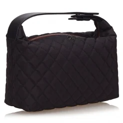 Chanel Vintage - Matelasse Nylon Handbag Bag - Black - Canvas Handbag - Luxury High Quality - Avvenice