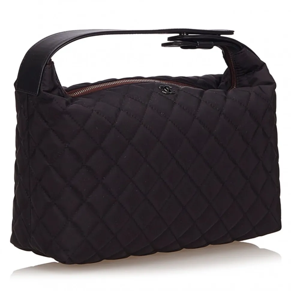 Chanel Vintage - Matelasse Nylon Handbag Bag - Black - Canvas Handbag - Luxury High Quality - Avvenice