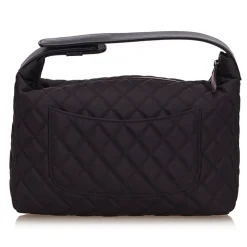 Chanel Vintage - Matelasse Nylon Handbag Bag - Black - Canvas Handbag - Luxury High Quality - Avvenice