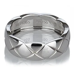 Chanel Vintage - Matelasse Ring - White Gold - Gold Ring Chanel - Luxury High Quality - Avvenice
