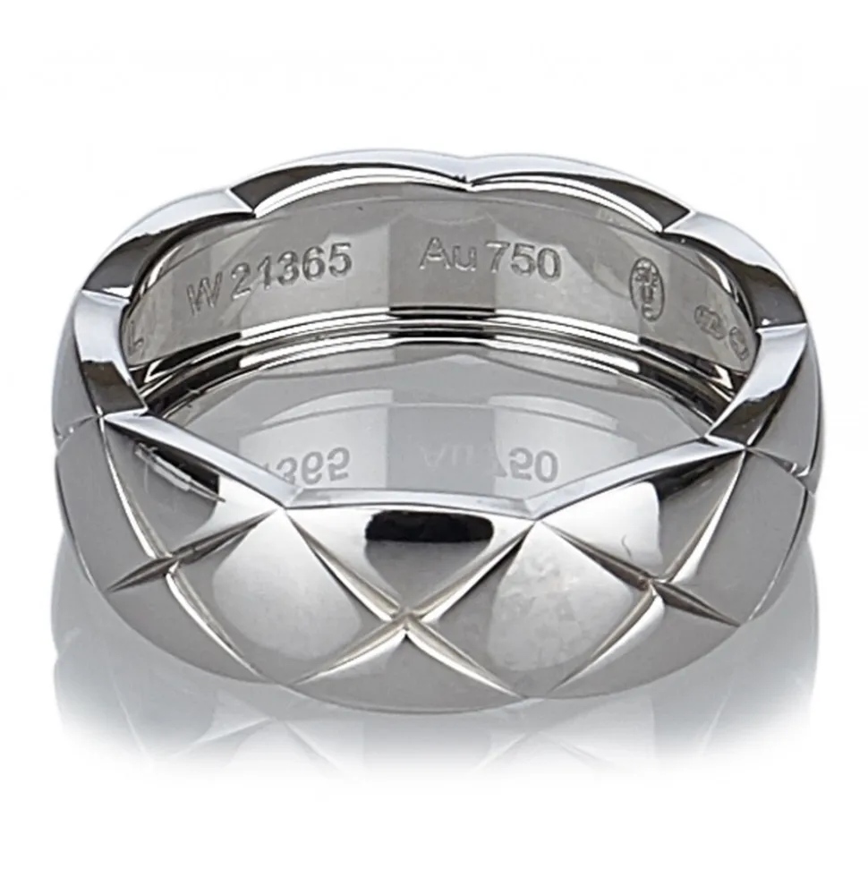 Chanel Vintage - Matelasse Ring - White Gold - Gold Ring Chanel - Luxury High Quality - Avvenice